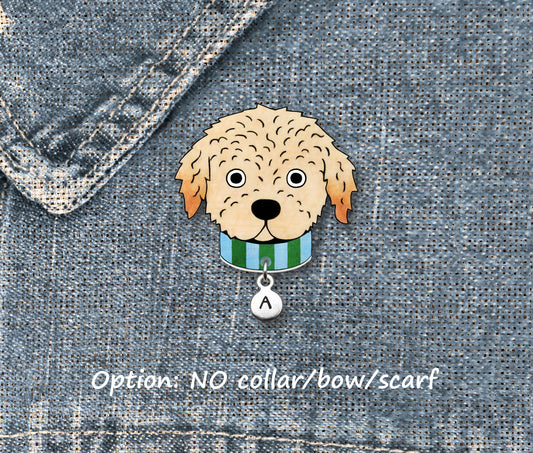 Labradoodle Goldendoodle Pin | Apricot Cream Dog Jewelry
