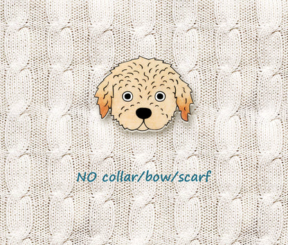 Labradoodle Goldendoodle Pin | Apricot Cream Dog Jewelry