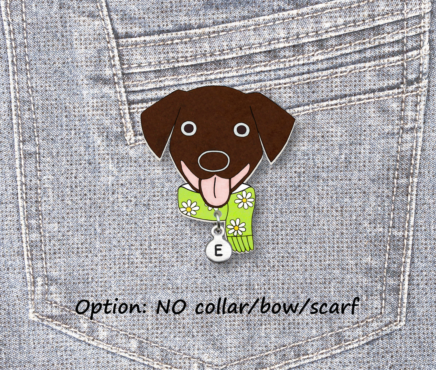 Chocolate Labrador Retriever Pin | Handmade Brown Dog Jewelry