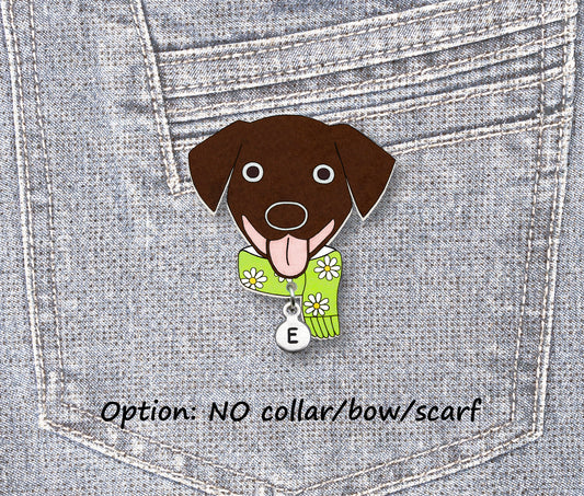 Chocolate Labrador Retriever Pin | Handmade Brown Dog Jewelry