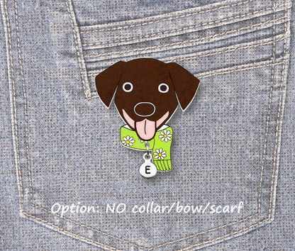 Chocolate Labrador Retriever Pin | Handmade Brown Dog Jewelry