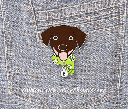 Chocolate Labrador Retriever Pin | Handmade Brown Dog Jewelry