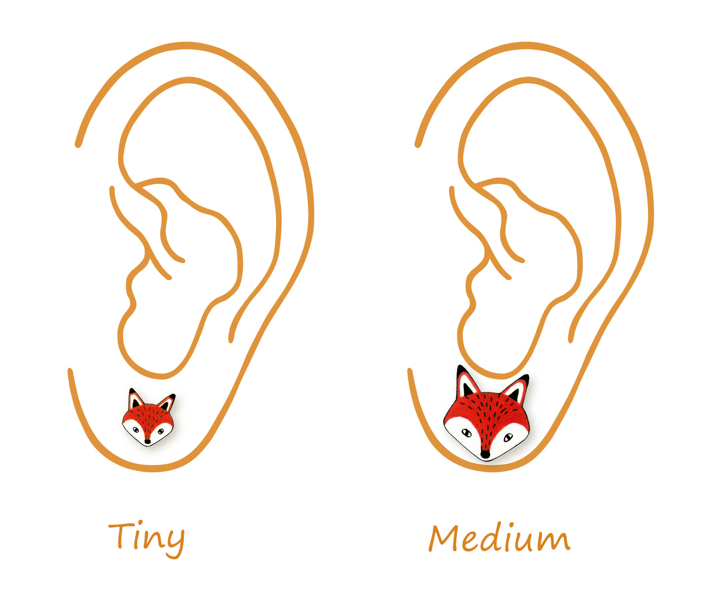 Tiny Fox Stud Earrings | Hypoallergenic Woodland Jewelry