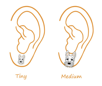 Tiny White Scottish Terrier Stud Earrings | Hypoallergenic Dog Jewelry