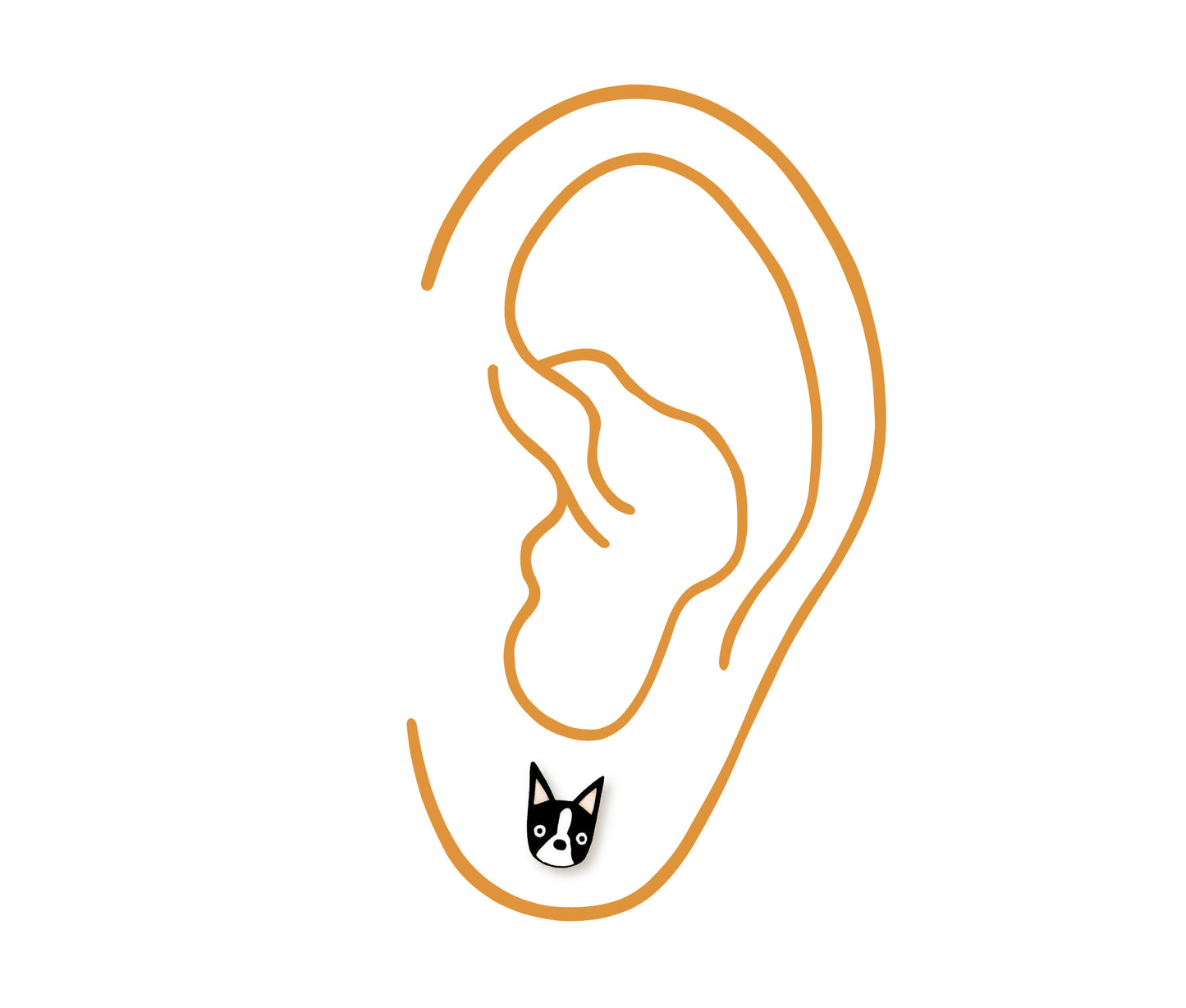 Tiny Boston Terrier Stud Earrings | Hypoallergenic Minimalist Dog Jewelry