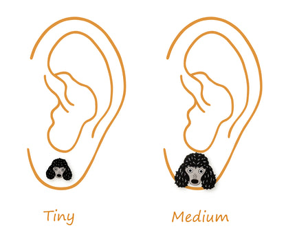 Tiny Black Poodle Stud Earrings | Hypoallergenic Dog Lover Gift