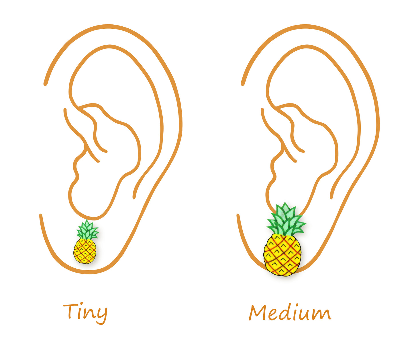 Tiny Pineapple Stud Earrings | Hypoallergenic Summer Jewelry
