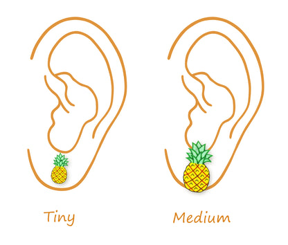Tiny Pineapple Stud Earrings | Hypoallergenic Summer Jewelry