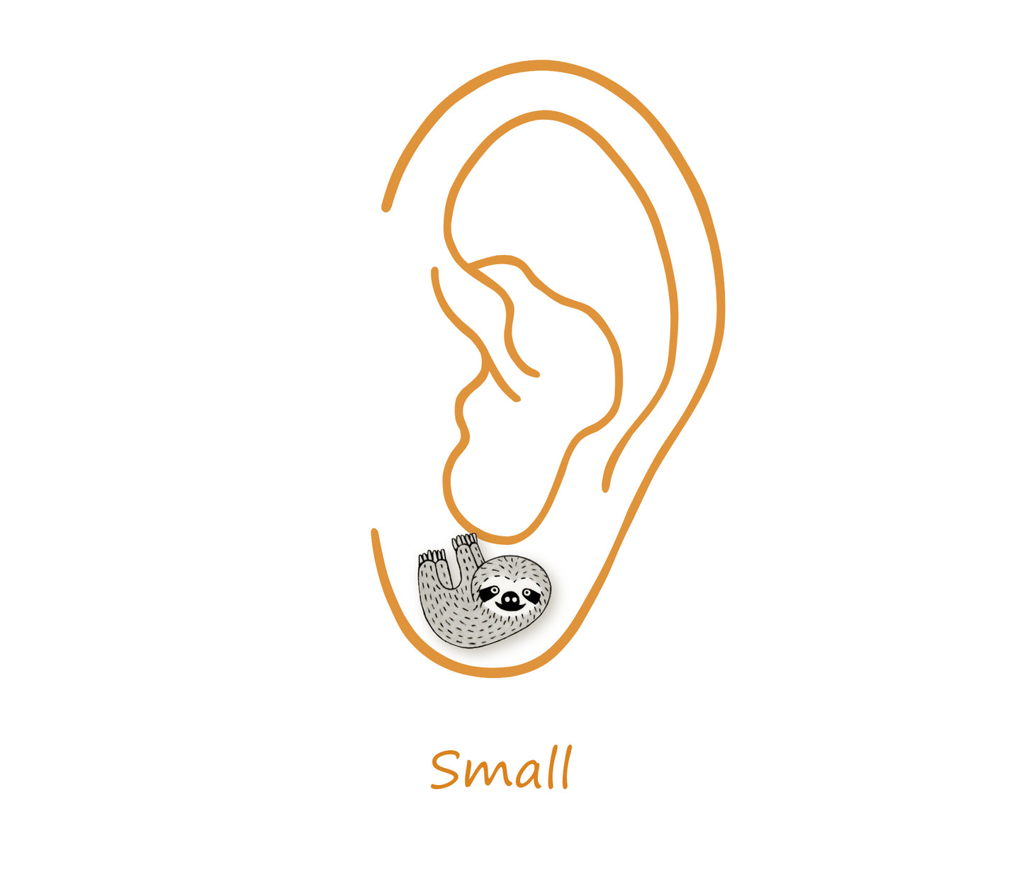 Hanging Sloth Stud Earrings | Hypoallergenic Animal Jewelry
