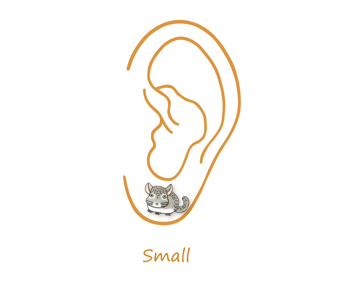 Chinchilla Stud Earrings | Hypoallergenic Cute Pet Jewelry