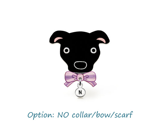 Black Pit Bull Pin | Handmade Pitbull Brooch