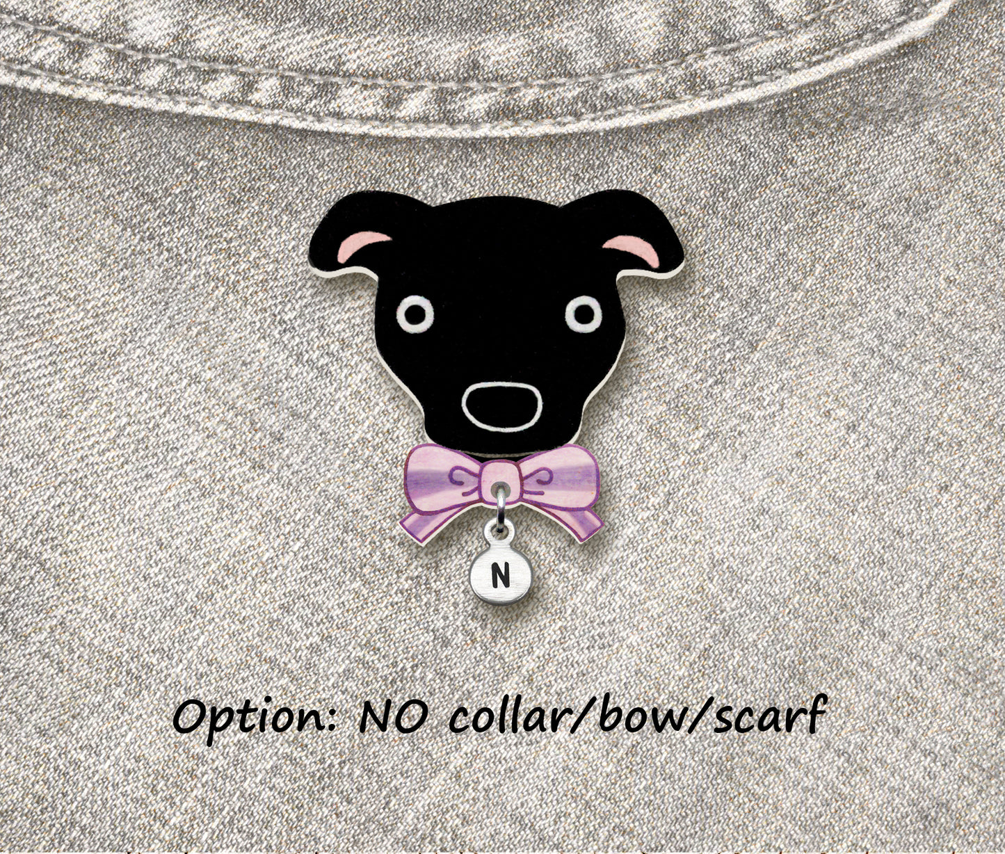 Black Pit Bull Pin | Handmade Pitbull Brooch