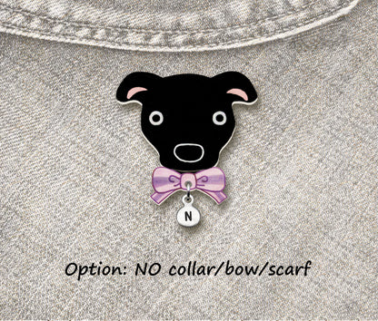 Black Pit Bull Pin | Handmade Pitbull Brooch