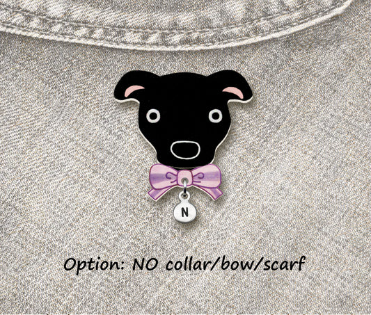Black Pit Bull Pin | Handmade Pitbull Brooch