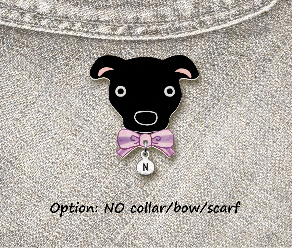 Black Pit Bull Pin | Handmade Pitbull Brooch