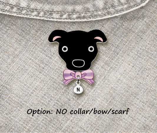 Black Pit Bull Pin | Handmade Pitbull Brooch