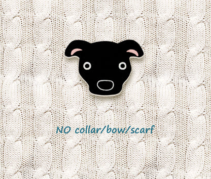 Black Pit Bull Pin | Handmade Pitbull Brooch