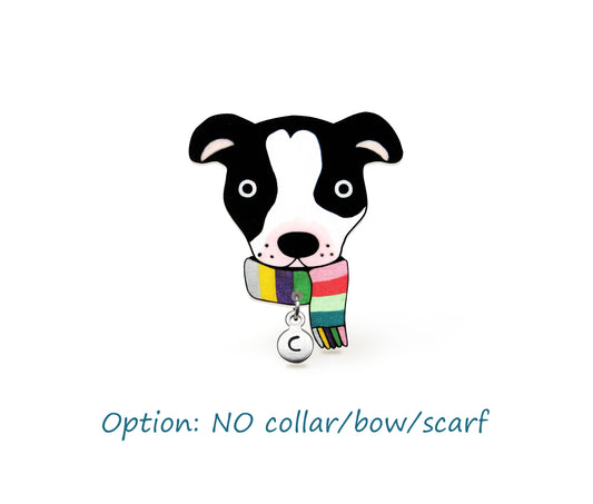 Black & White Pit Bull Pin | Handmade Pitbull Lover Gift