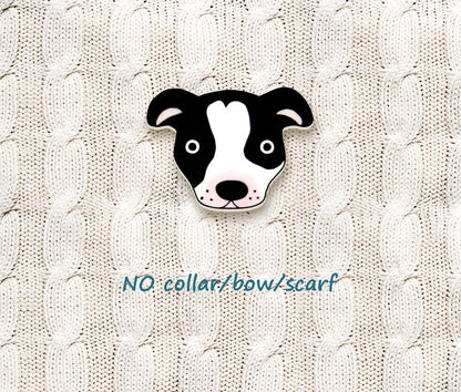 Black & White Pit Bull Pin | Handmade Pitbull Lover Gift