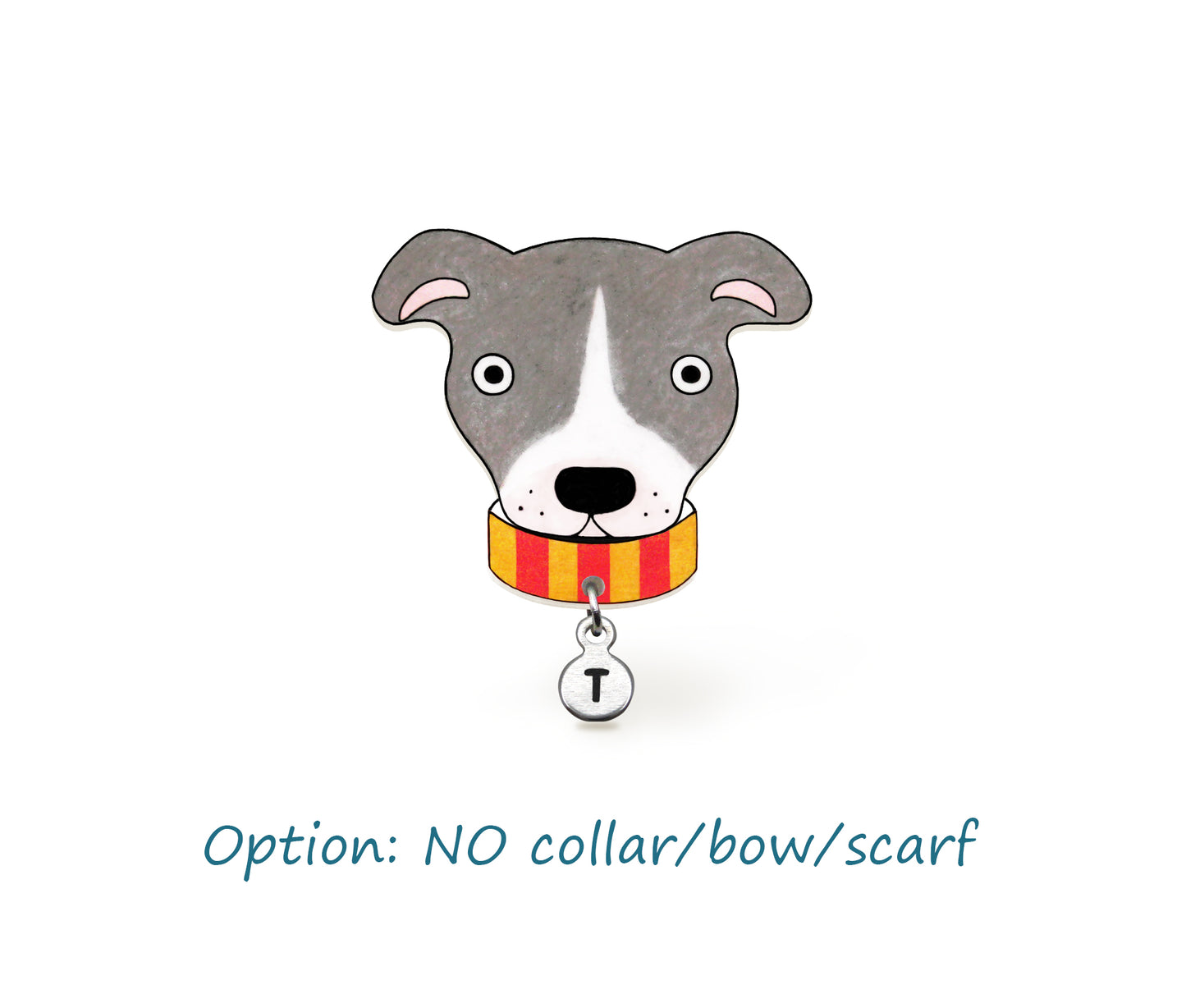 Blue Gray Lilac & White Pit Bull Pin | Handmade Dog Lover Gift