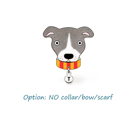 Blue Gray Lilac & White Pit Bull Pin | Handmade Dog Lover Gift