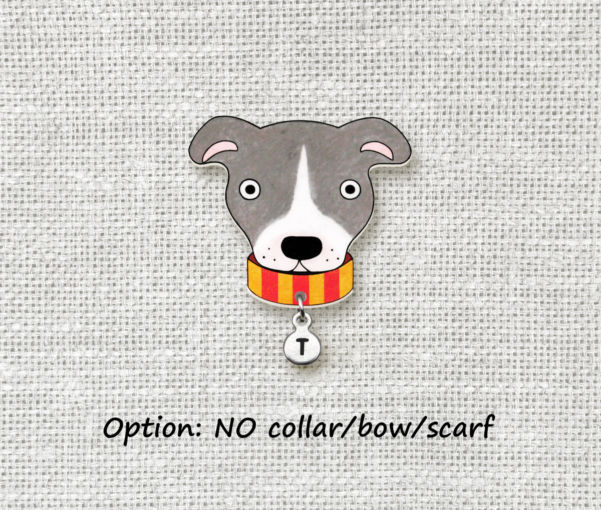 Blue Gray Lilac & White Pit Bull Pin | Handmade Pitbull Dog Lover Gift