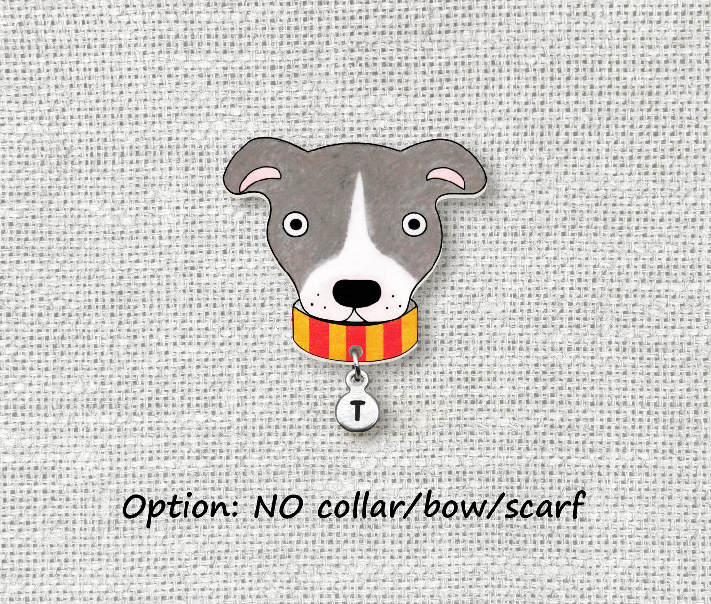 Blue Gray Lilac & White Pit Bull Pin | Handmade Dog Lover Gift