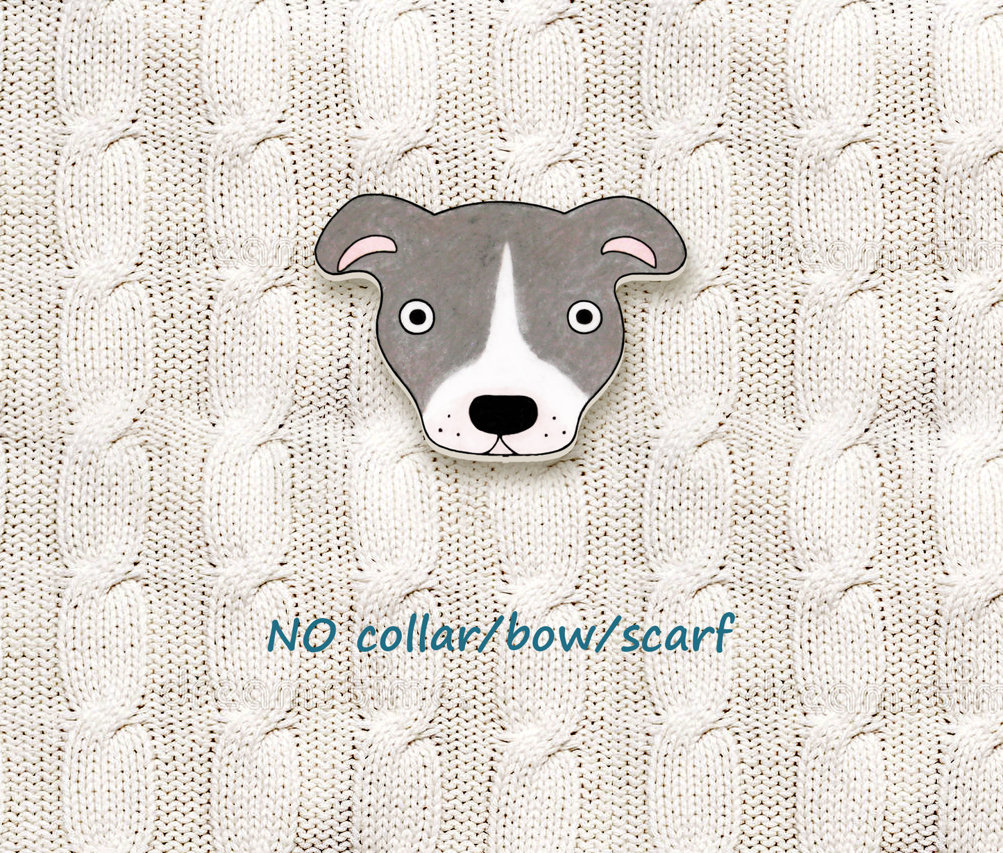 Blue Gray Lilac & White Pit Bull Pin | Handmade Dog Lover Gift