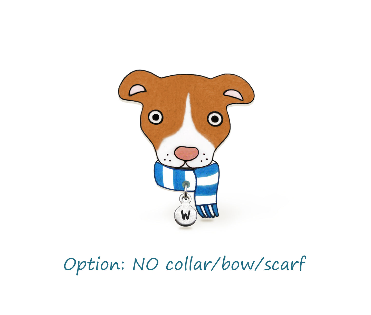 Red & White Red Nose Pit Bull Pin | Unique Handmade Pitbull Brooch