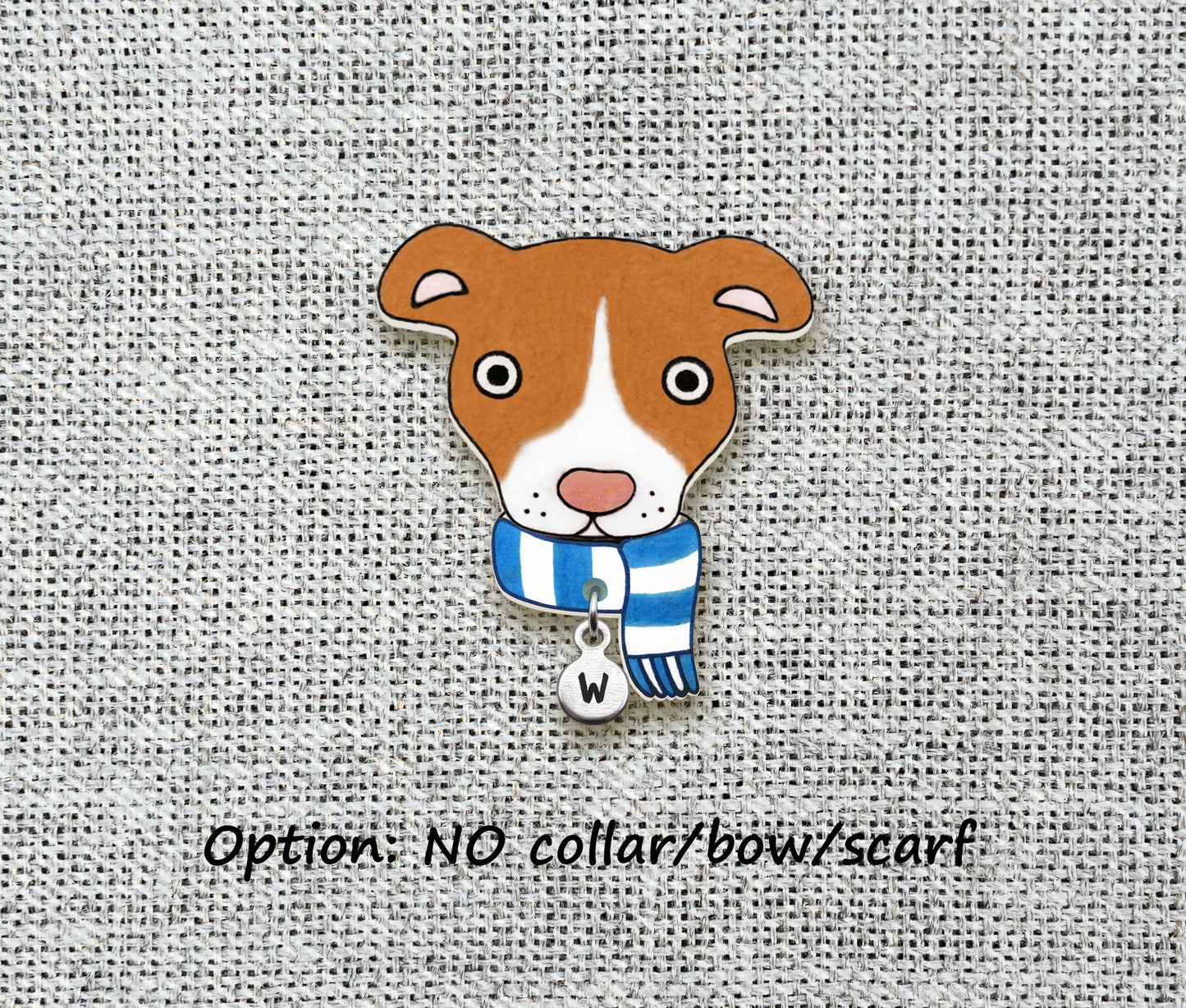 Red & White Red Nose Pit Bull Pin | Unique Handmade Pitbull Brooch