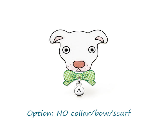 White Red Nose Pit Bull Pin | Unique Pitbull Lover Gift
