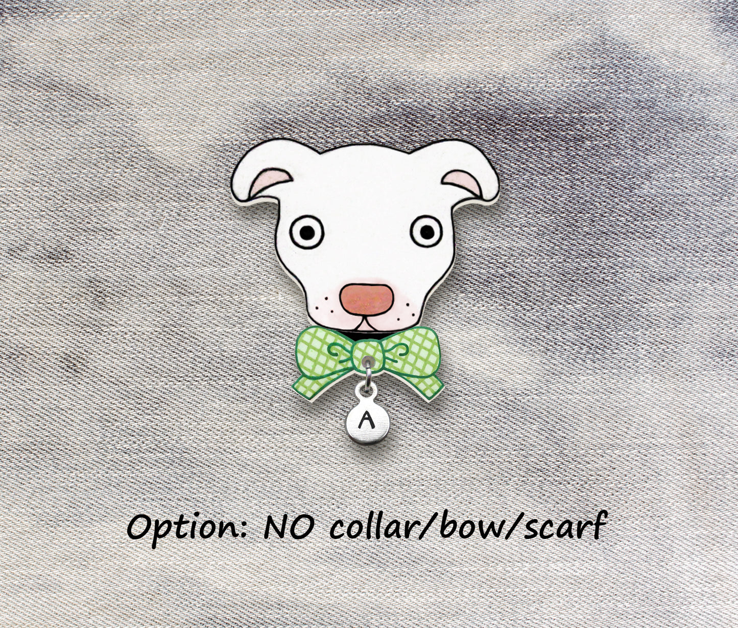 White Red Nose Pit Bull Pin | Unique Pitbull Lover Gift