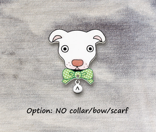 White Red Nose Pit Bull Pin | Unique Pitbull Lover Gift