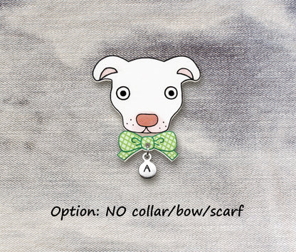 White Red Nose Pit Bull Pin | Unique Pitbull Lover Gift