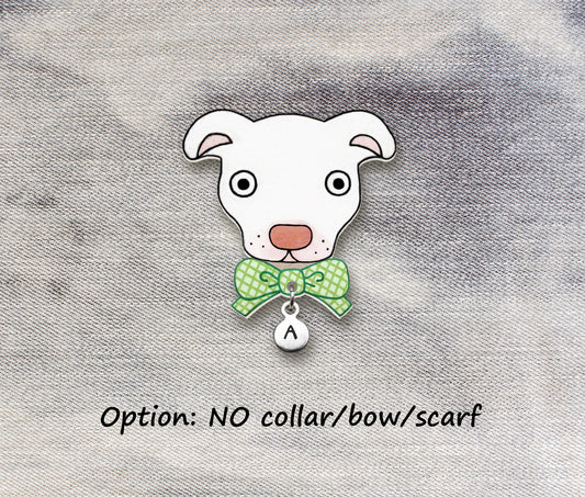 White Red Nose Pit Bull Pin | Unique Pitbull Lover Gift