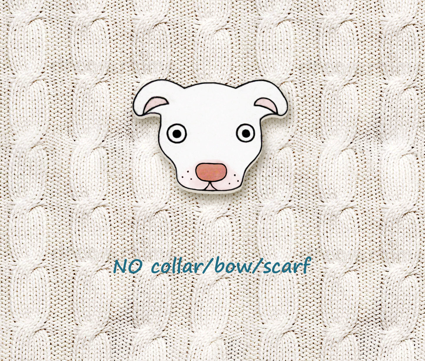 White Red Nose Pit Bull Pin | Unique Pitbull Lover Gift