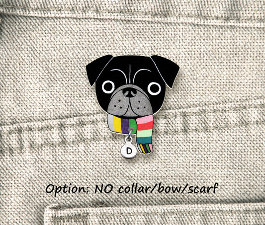 Black Pug Pin | Unique Dog Jewelry