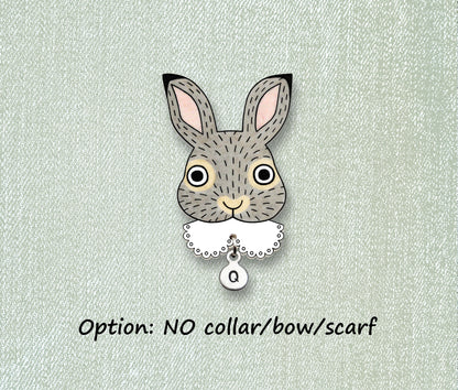 Cotton Tail Rabbit Pin | Unique Gray Bunny Lover Gift