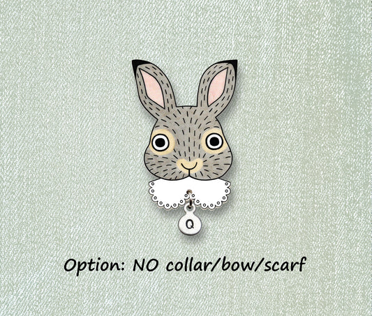 Cotton Tail Rabbit Pin | Unique Gray Bunny Lover Gift