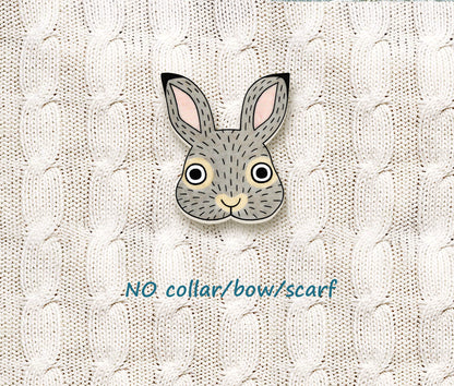 Cotton Tail Rabbit Pin | Unique Gray Bunny Lover Gift