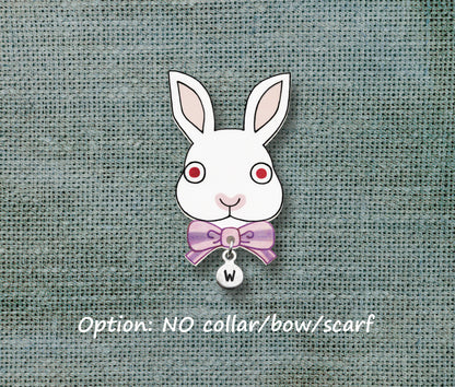 White Rabbit Pin |Handmade White Bunny Lover Brooch