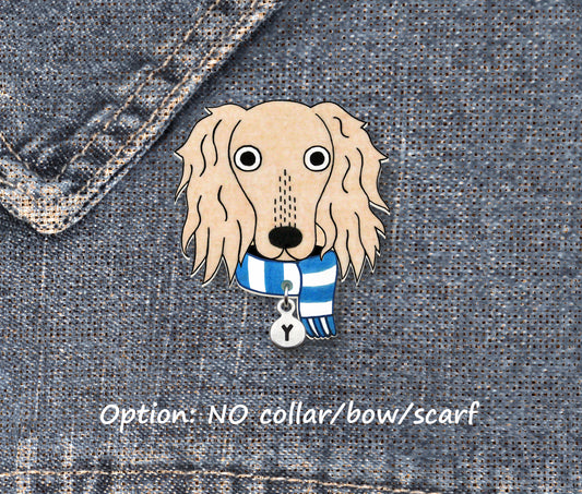 Fawn Saluki Pin | Unique Pet Dog Brooch
