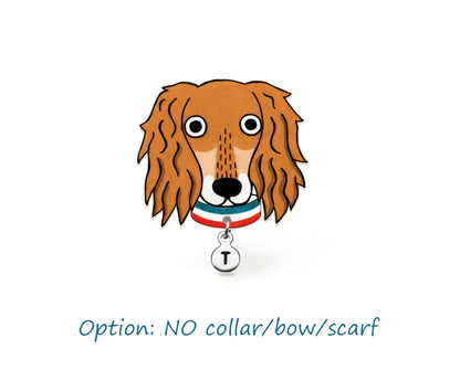 Brown Red White Saluki Pin