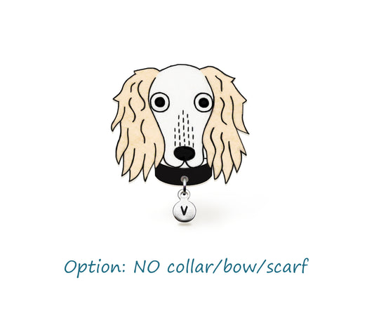 White Saluki Pin | Unique Dog Brooch