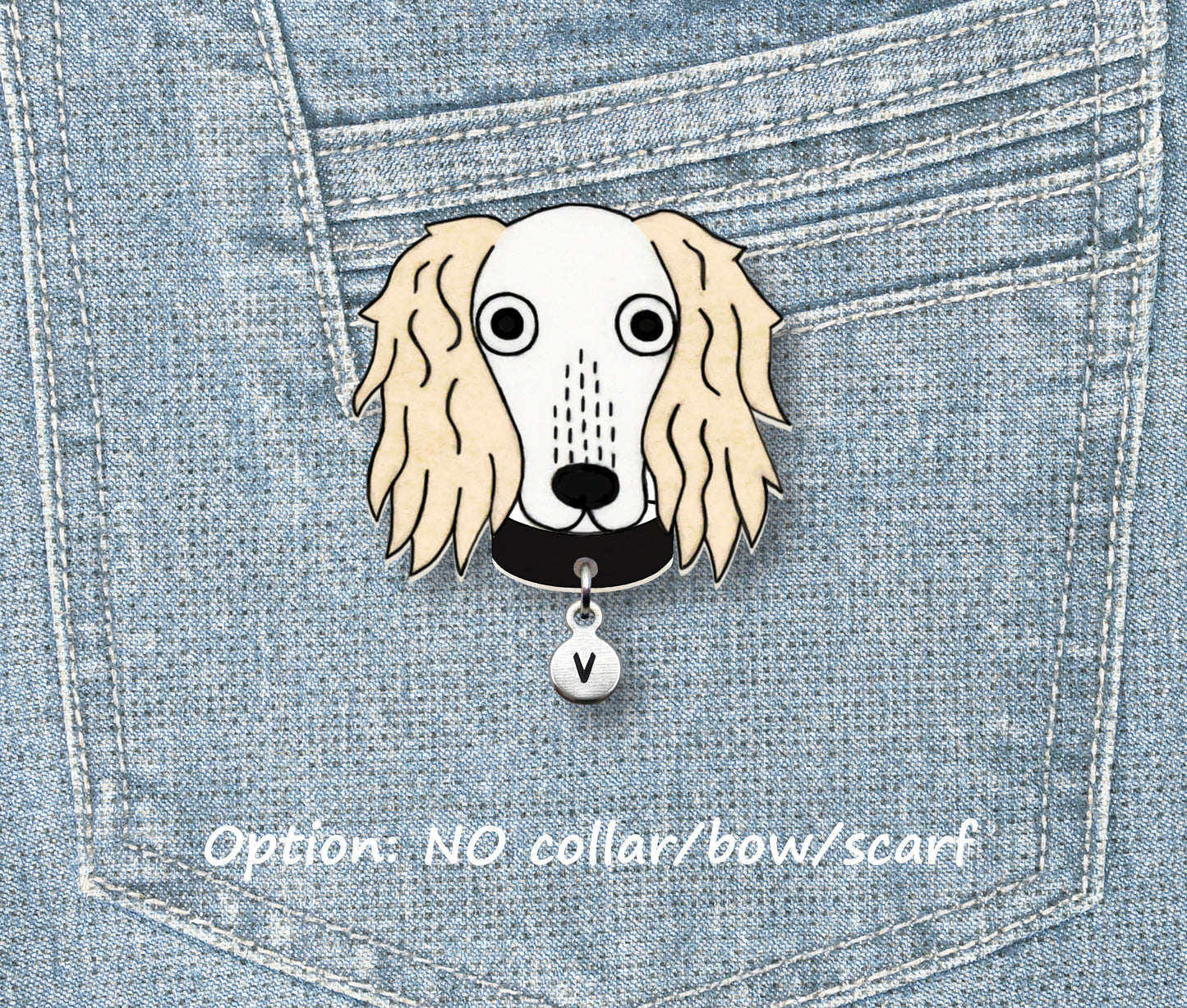 White Saluki Pin | Unique Dog Brooch
