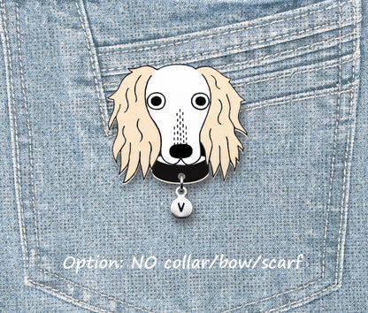 White Saluki Pin | Unique Dog Brooch