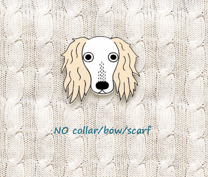 White Saluki Pin | Unique Dog Brooch