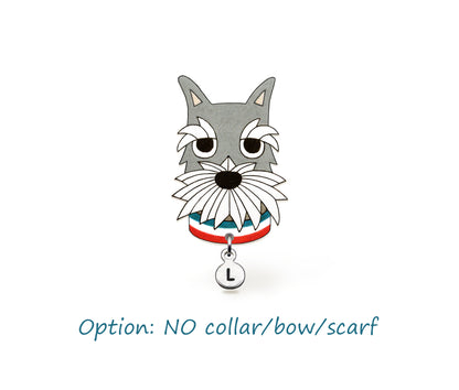 Salt & Pepper Schnauzer Pin | Handmade Dog Brooch