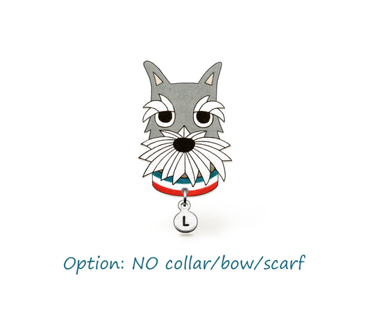 Salt & Pepper Schnauzer Pin | Handmade Dog Brooch