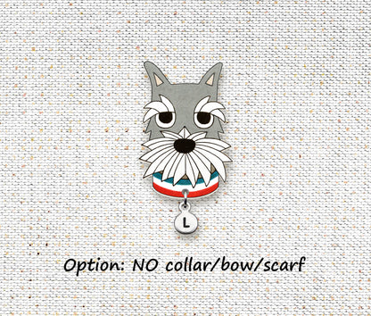 Salt & Pepper Schnauzer Pin | Handmade Dog Brooch